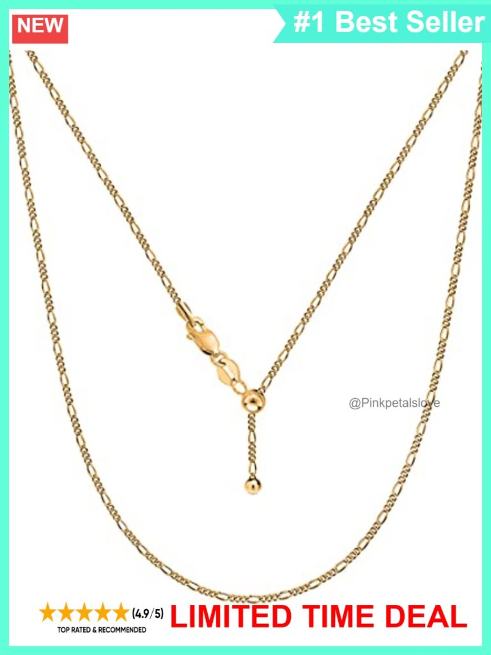 925 Sterling Silver Italian Figaro Bolo Adjustable Chain Necklace Women
